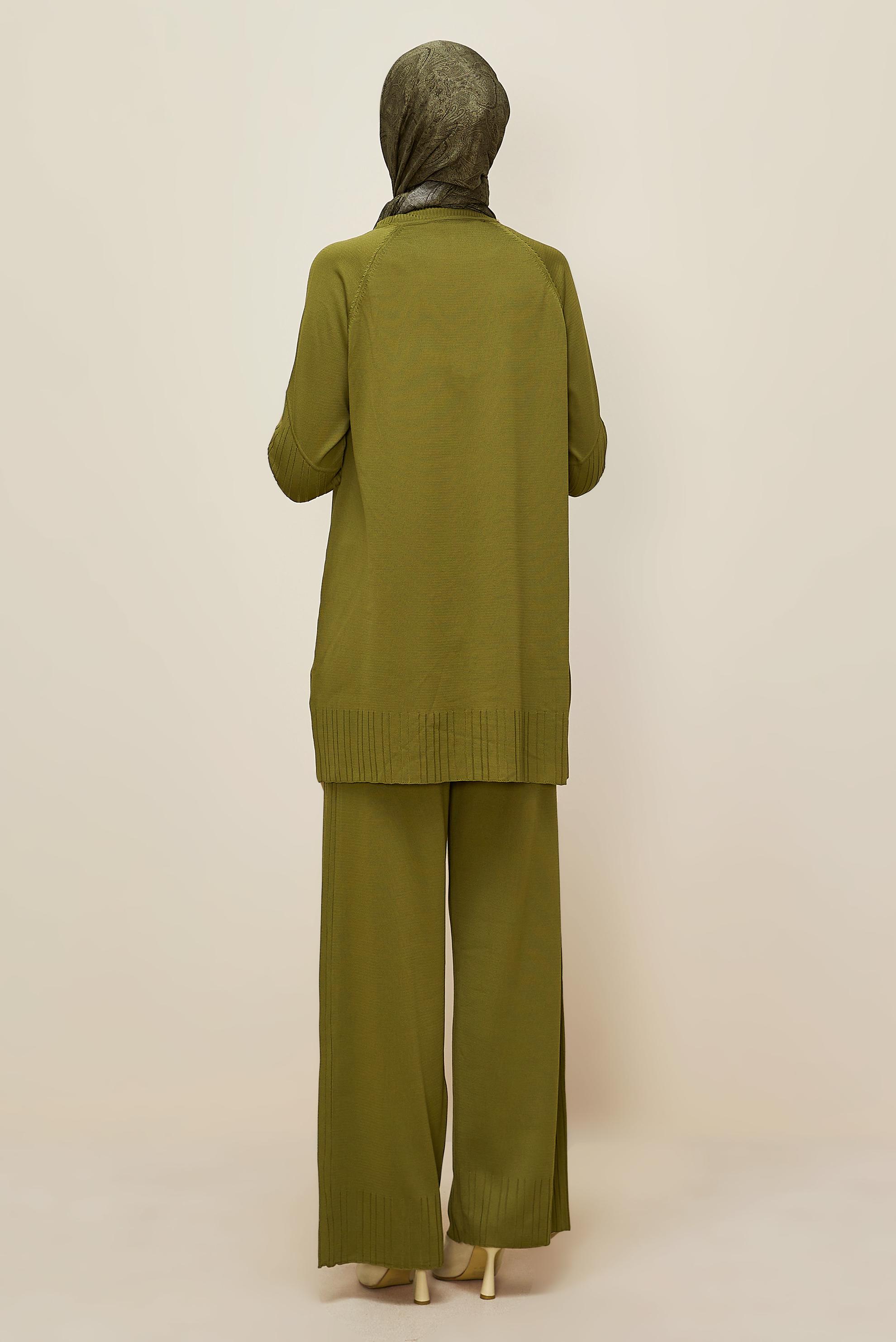 Vêtements hijab VERT ENSEMBLE PANTALON EN TRICOT 45867