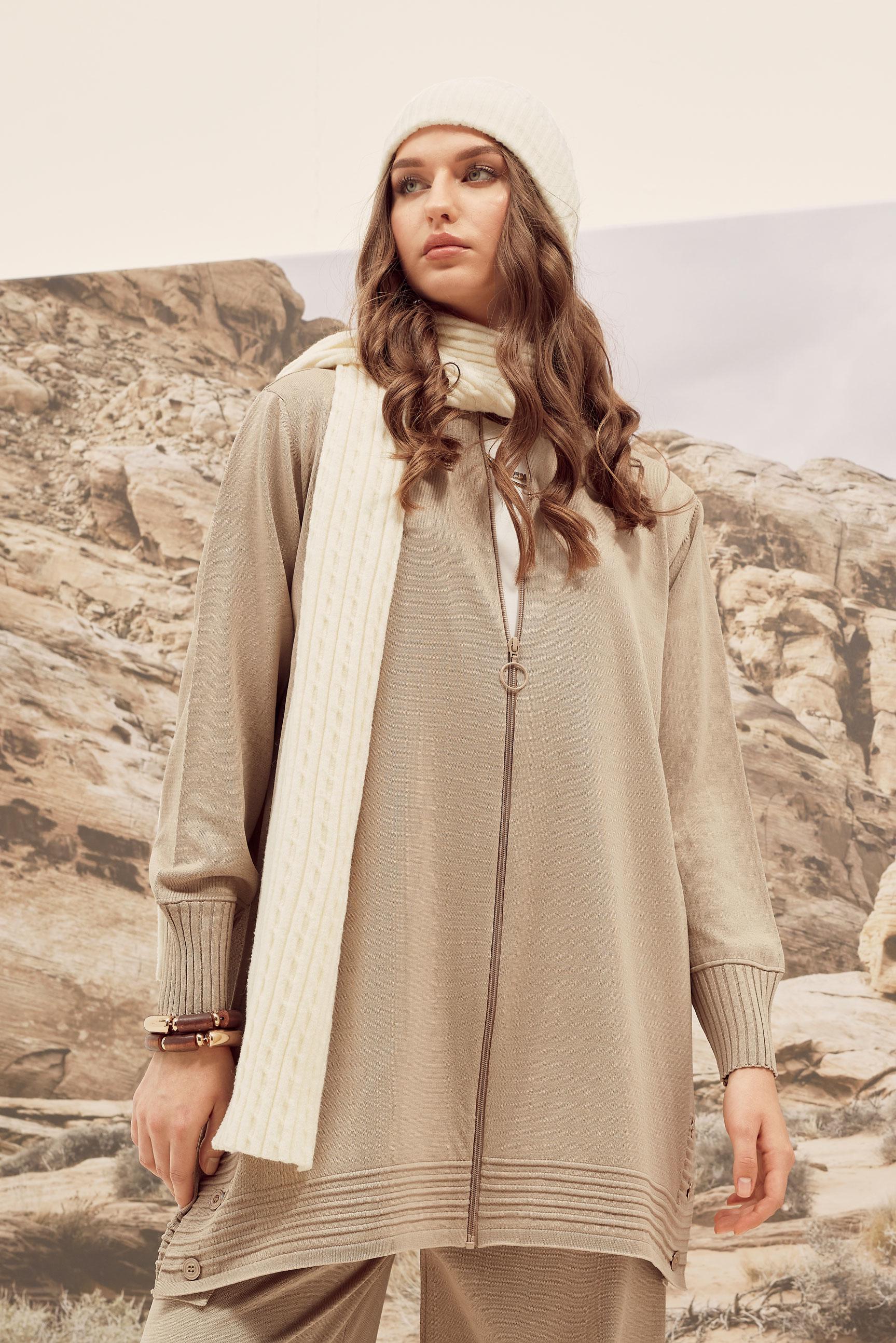 Vêtements hijab BEIGE ENSEMBLE PANTALON EN TRICOT 45884