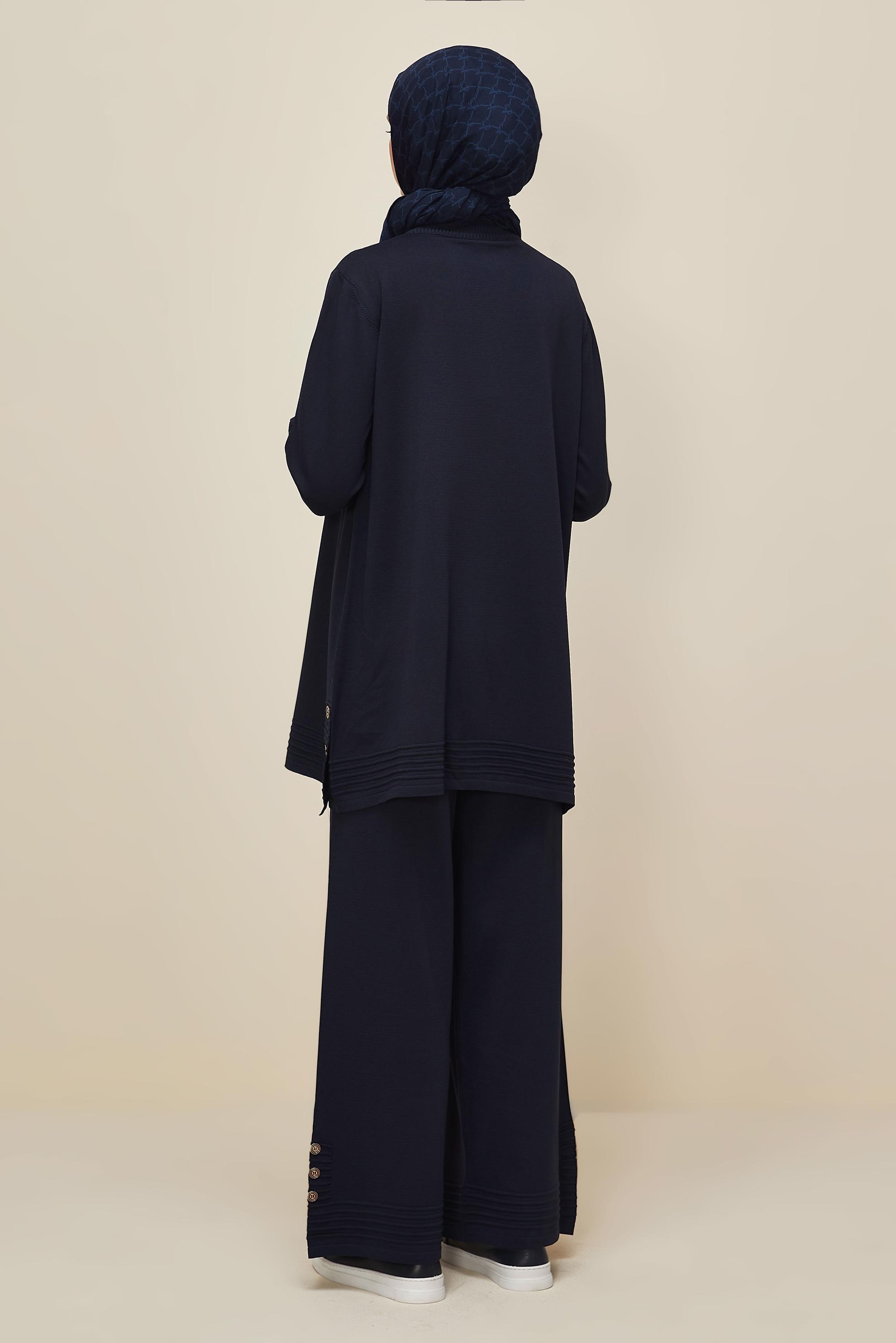 Tesettür giyim LACİVERT PANTOLONLU TRİKO TAKIM 45884