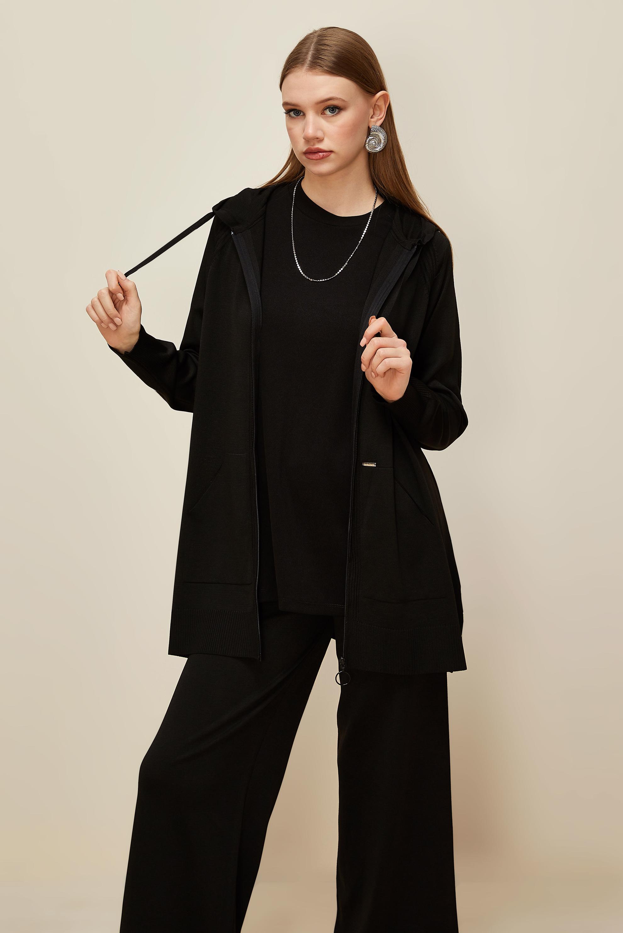 Vêtements hijab NOIR ENSEMBLE PANTALON EN TRICOT 45902