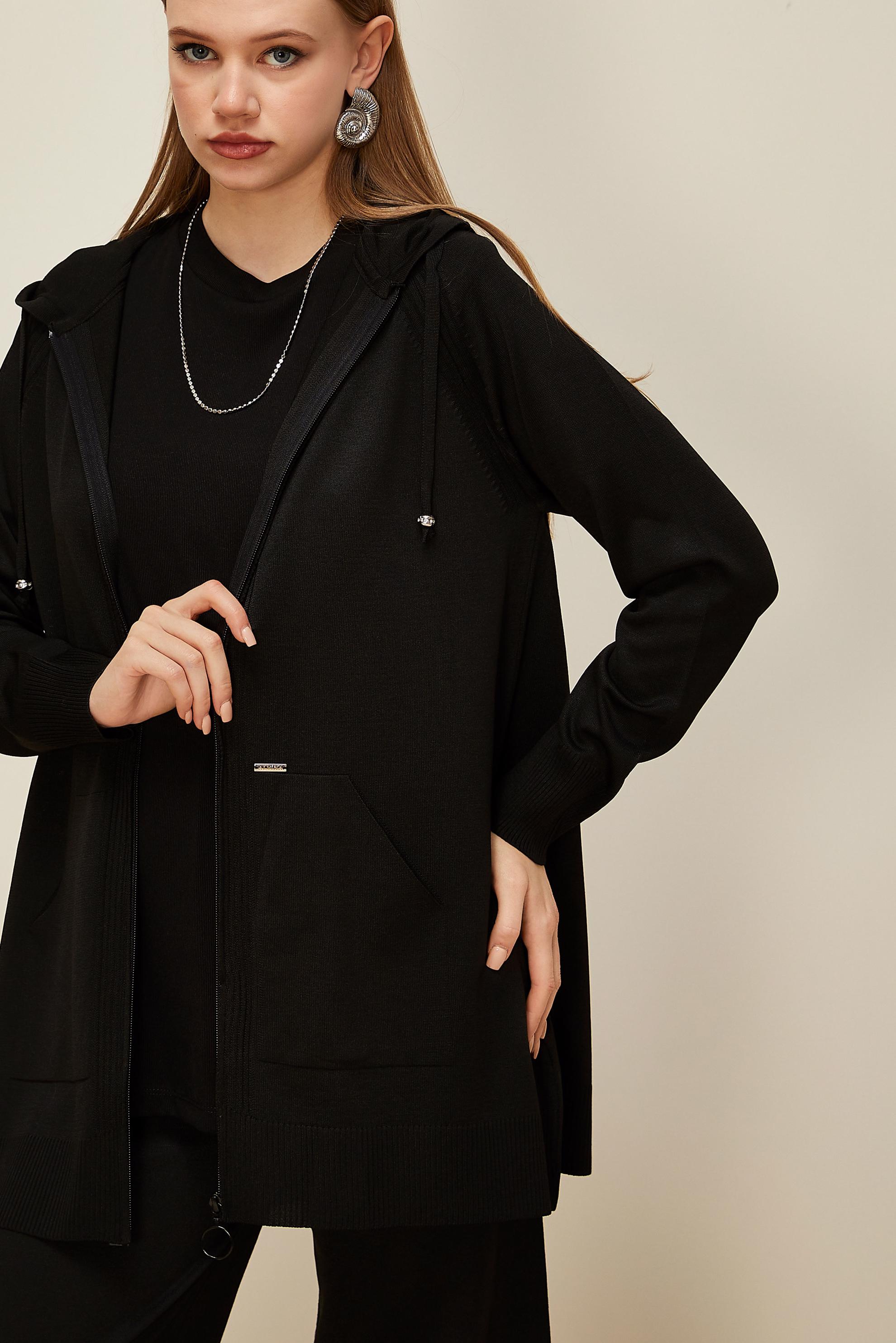 Vêtements hijab NOIR ENSEMBLE PANTALON EN TRICOT 45902