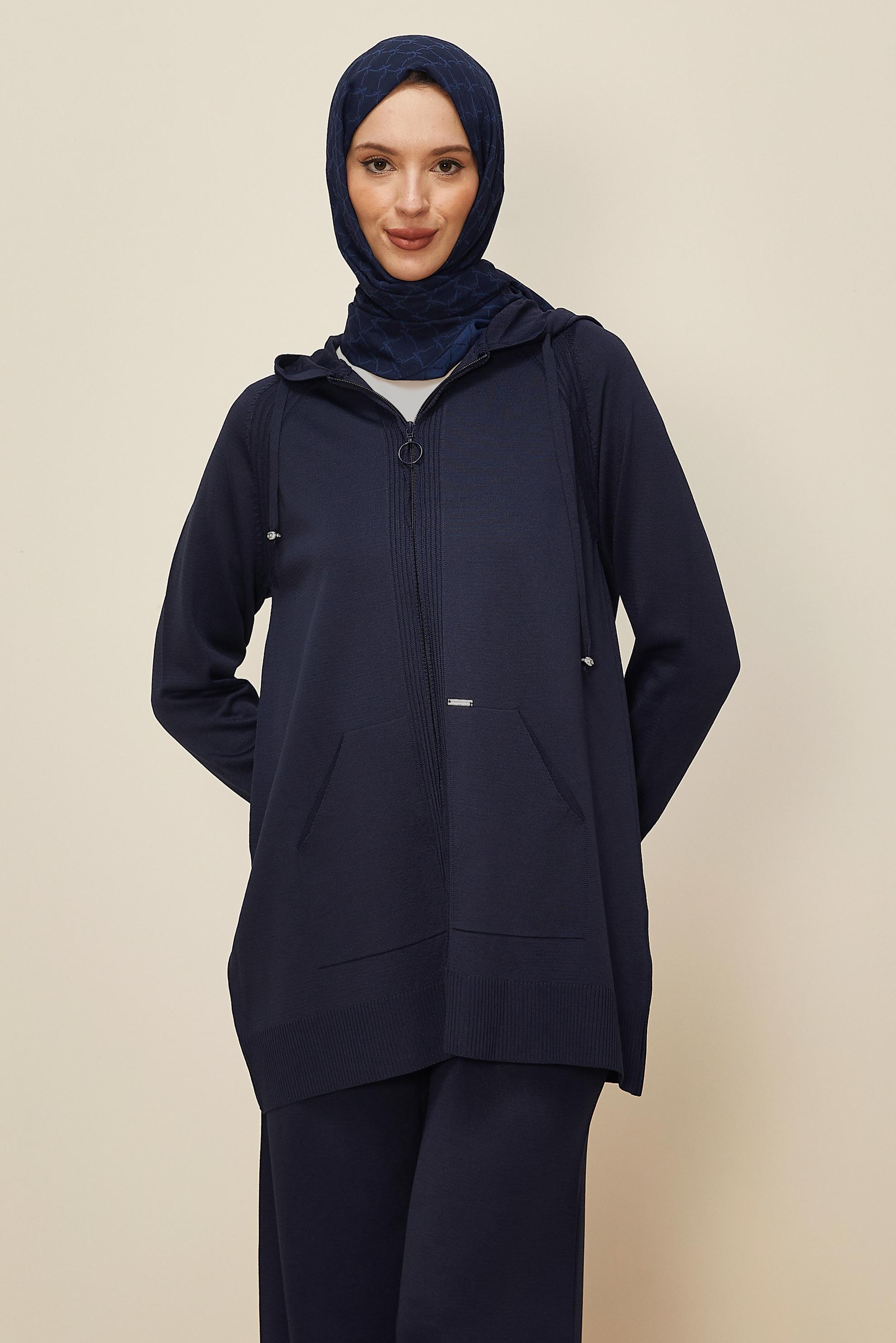 Tesettür giyim LACİVERT 45902 TRİKO 2&prime;Lİ PANT.TAK.38-46