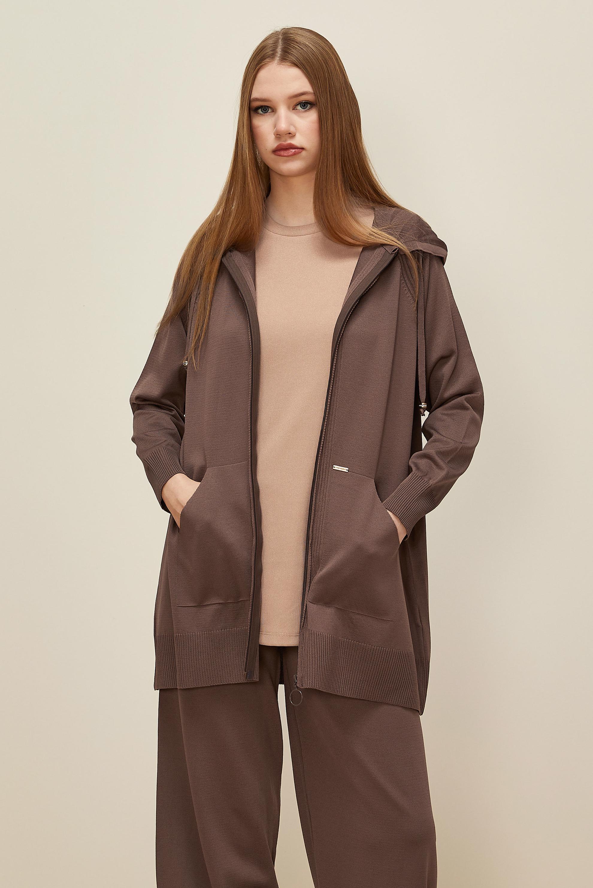Hijab clothing BROWN KNITWEAR PANTSUIT 45902