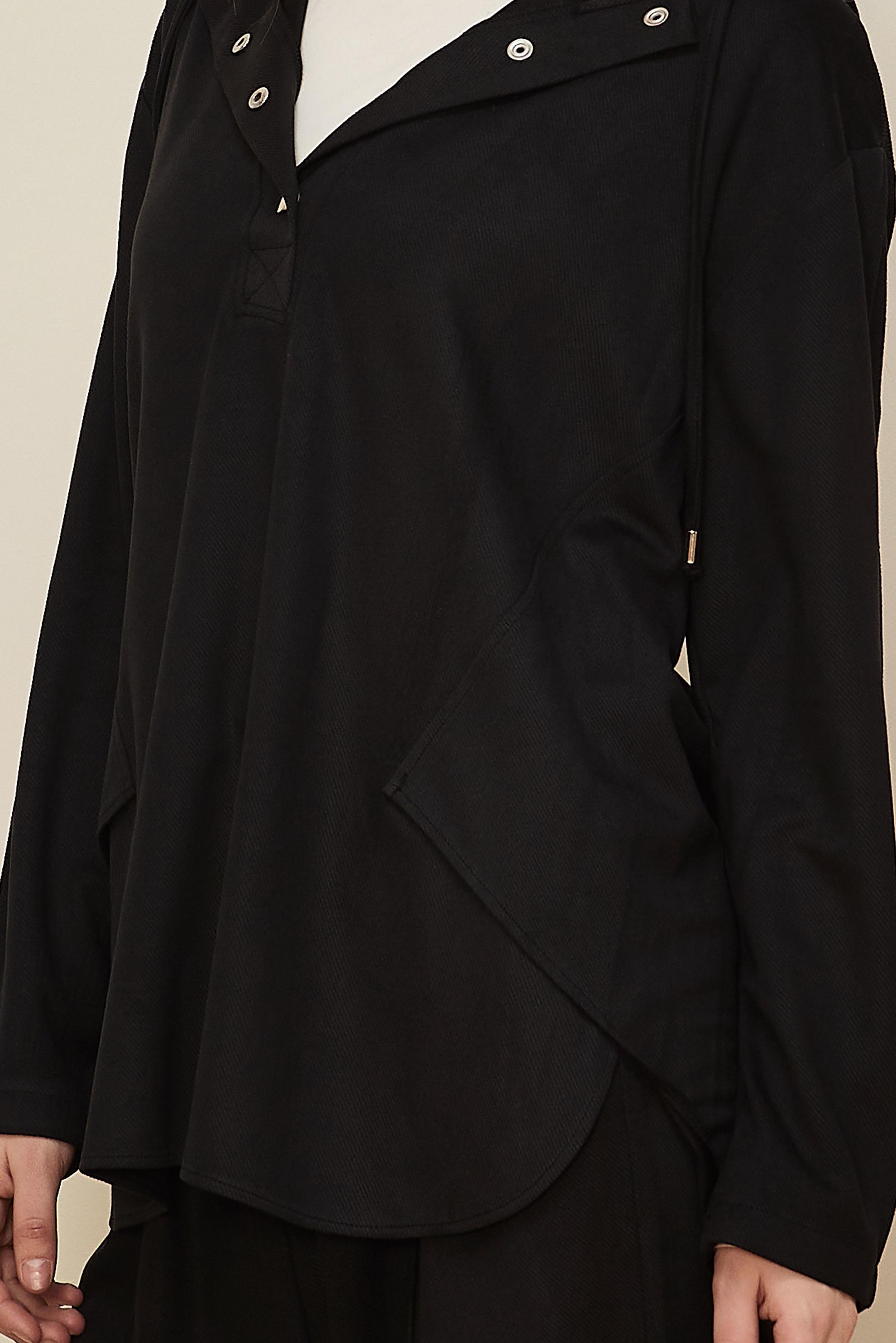 Tesettür giyim SİYAH PANTOLONLU SÜET TAKIM 45971