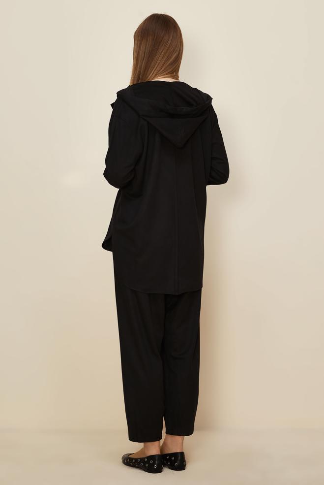 Tesettür giyim SİYAH PANTOLONLU SÜET TAKIM 45971 - ALVİNA