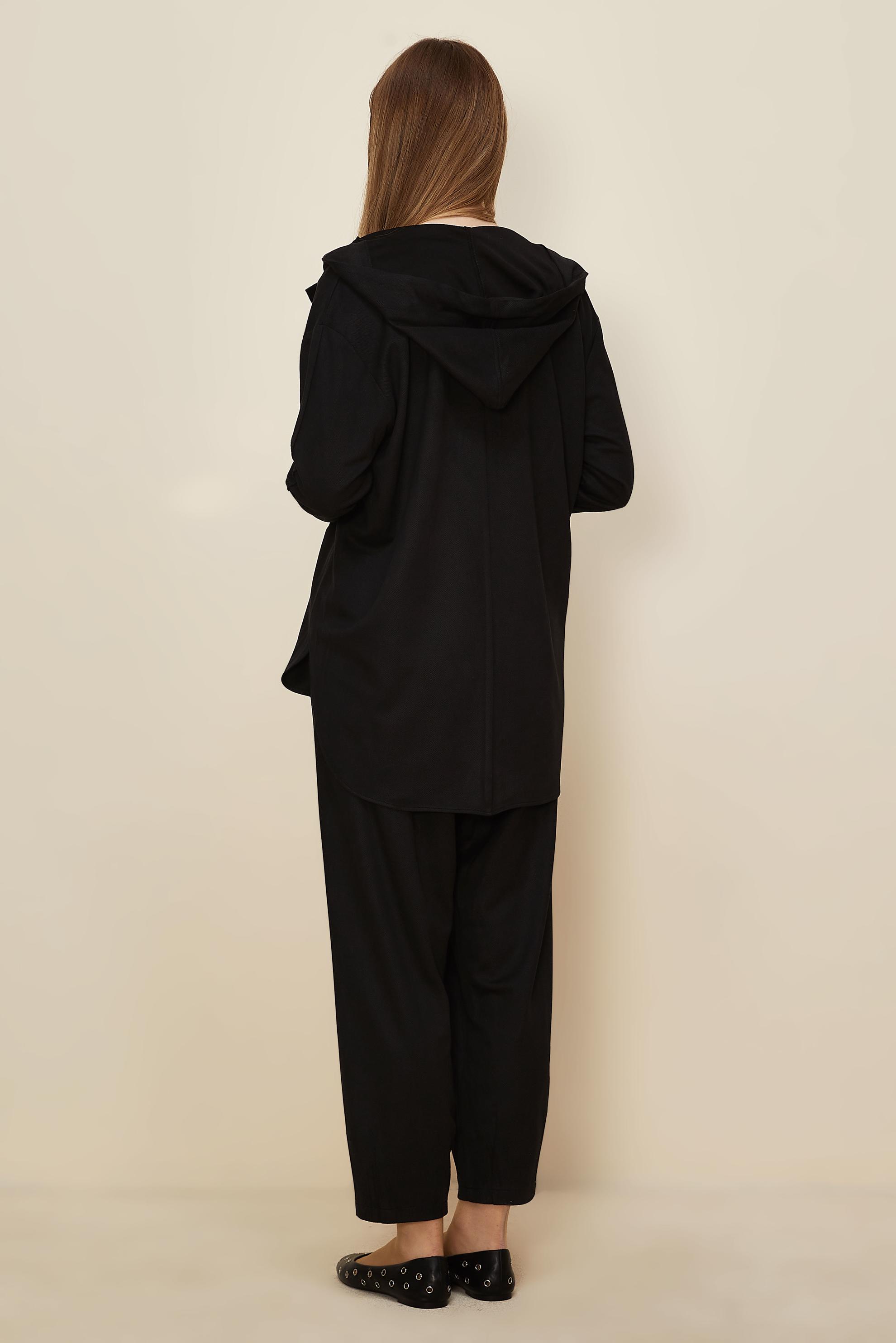 Tesettür giyim SİYAH PANTOLONLU SÜET TAKIM 45971