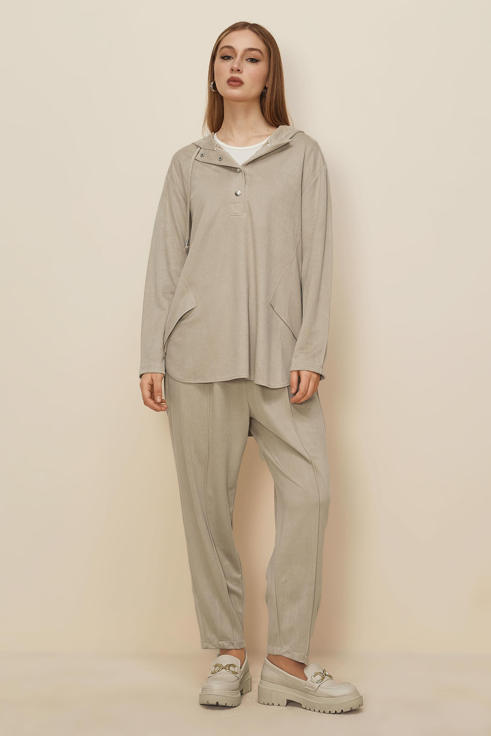 Hijab clothing BEIGE SUEDE PANTSUIT 45971