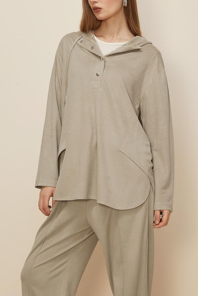 Hijab clothing BEIGE SUEDE PANTSUIT 45971 - ALVİNA