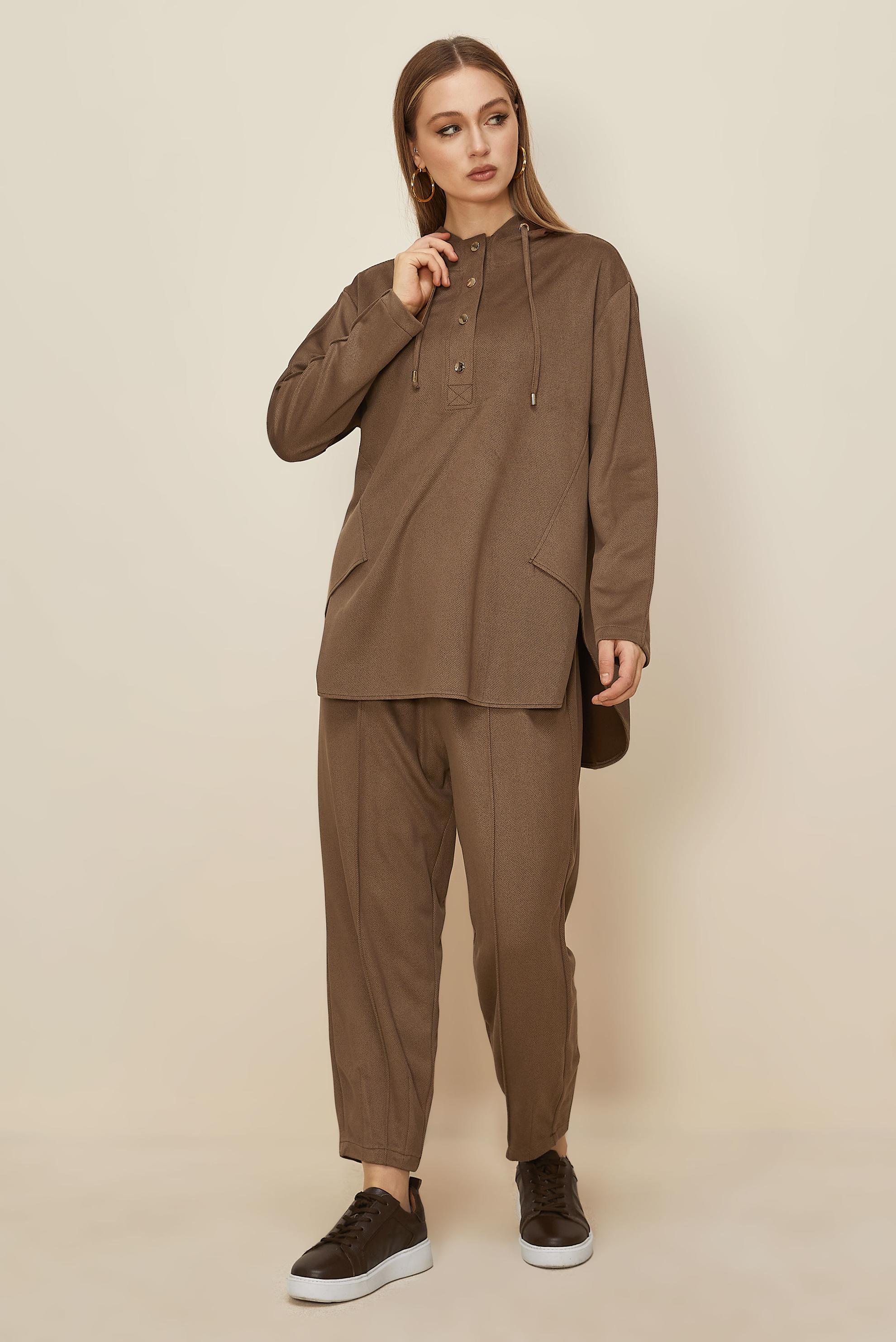 Hijab clothing BROWN SUEDE PANTSUIT 45971