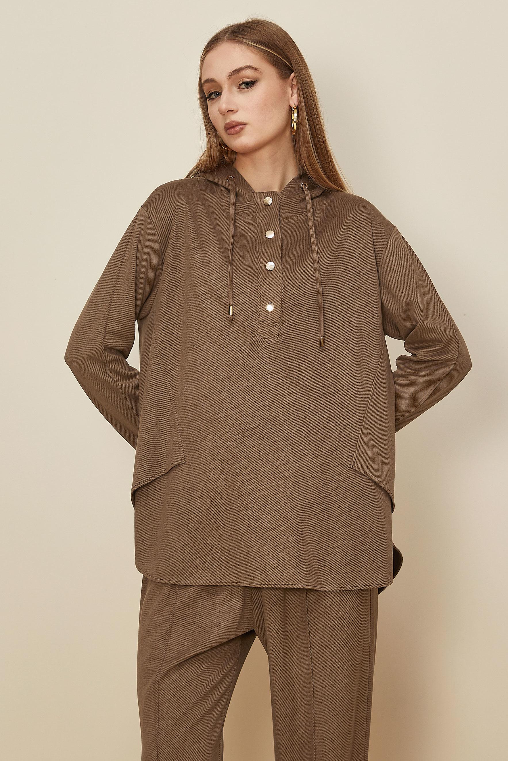 Hijab clothing BROWN SUEDE PANTSUIT 45971