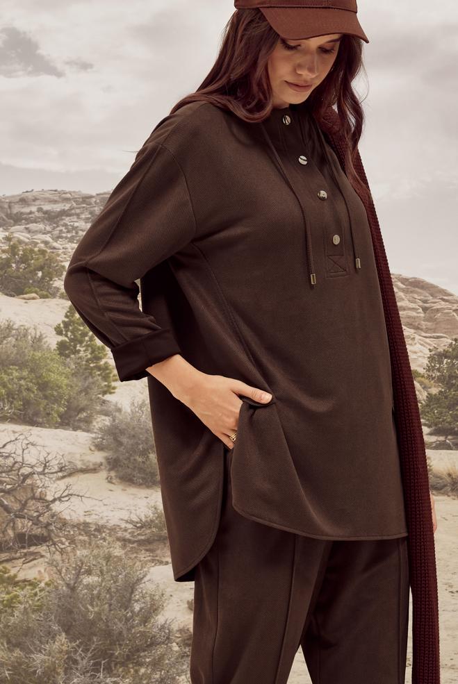 Hijab clothing BROWN 45971 DİAGONEL SÜET 2′Lİ PANT.TK.38-44 TEK 40 - ALVİNA