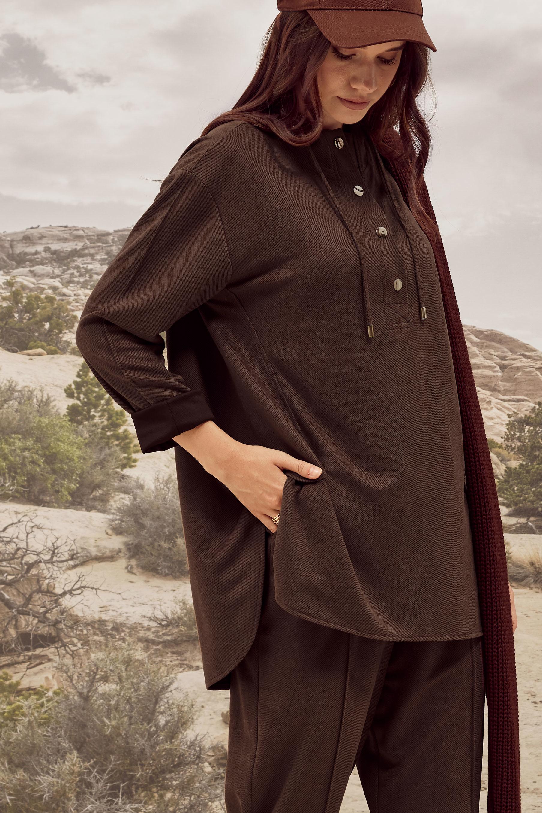 Hijab clothing BROWN 45971 DİAGONEL SÜET 2′Lİ PANT.TK.38-44 TEK 40