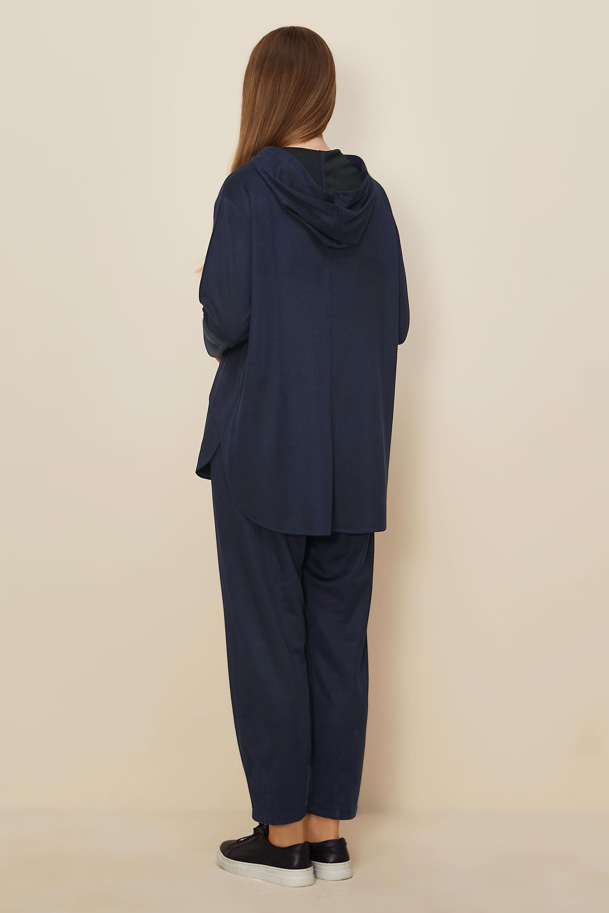 Tesettür giyim LACİVERT PANTOLONLU SÜET TAKIM 45971