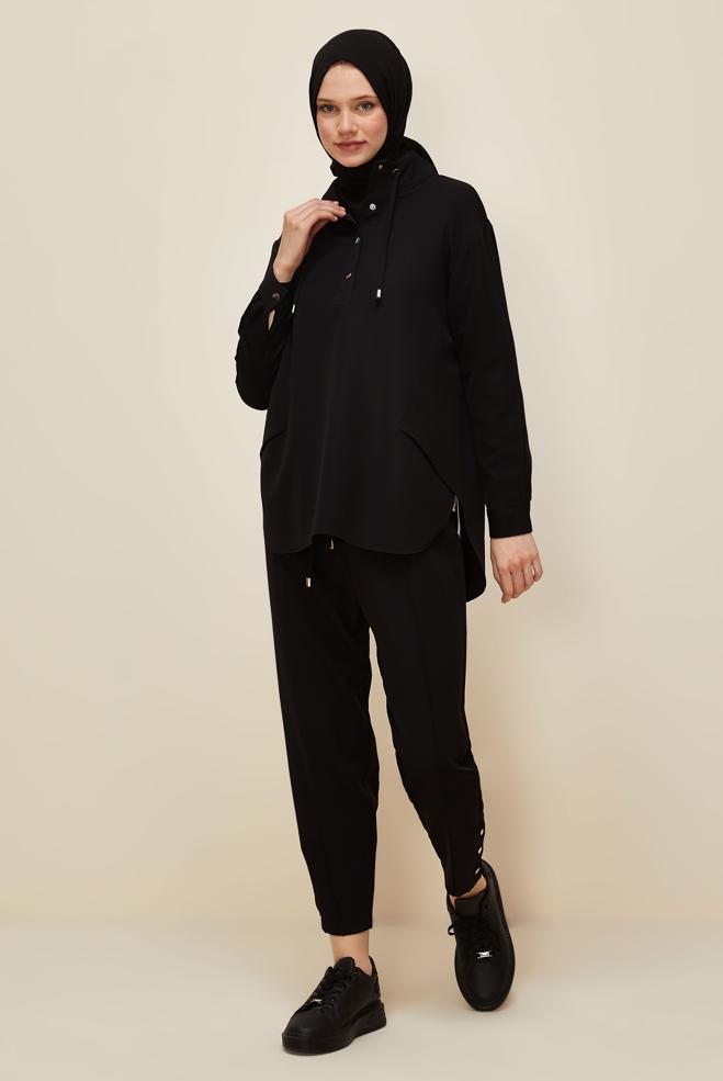 Vêtements hijab NOIR ENSEMBLE PANTALON 45972 - ALVİNA