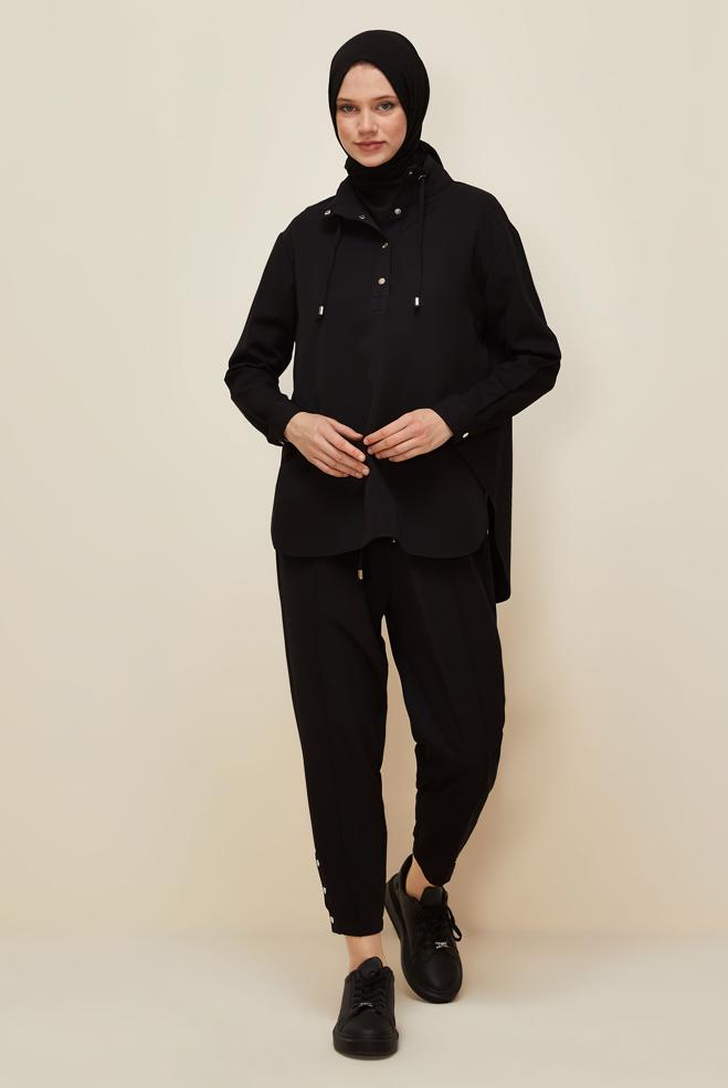Vêtements hijab NOIR ENSEMBLE PANTALON 45972 - ALVİNA
