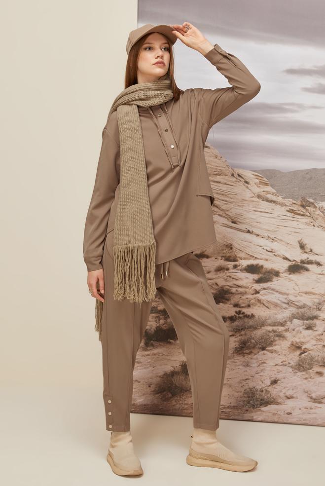 Hijab clothing BROWN PANTSUIT 45972 - ALVİNA