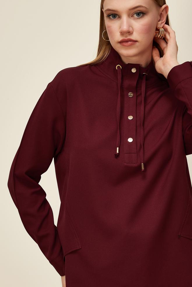 Vêtements hijab ROUGE BORDEAUX ENSEMBLE PANTALON 45972 - ALVİNA