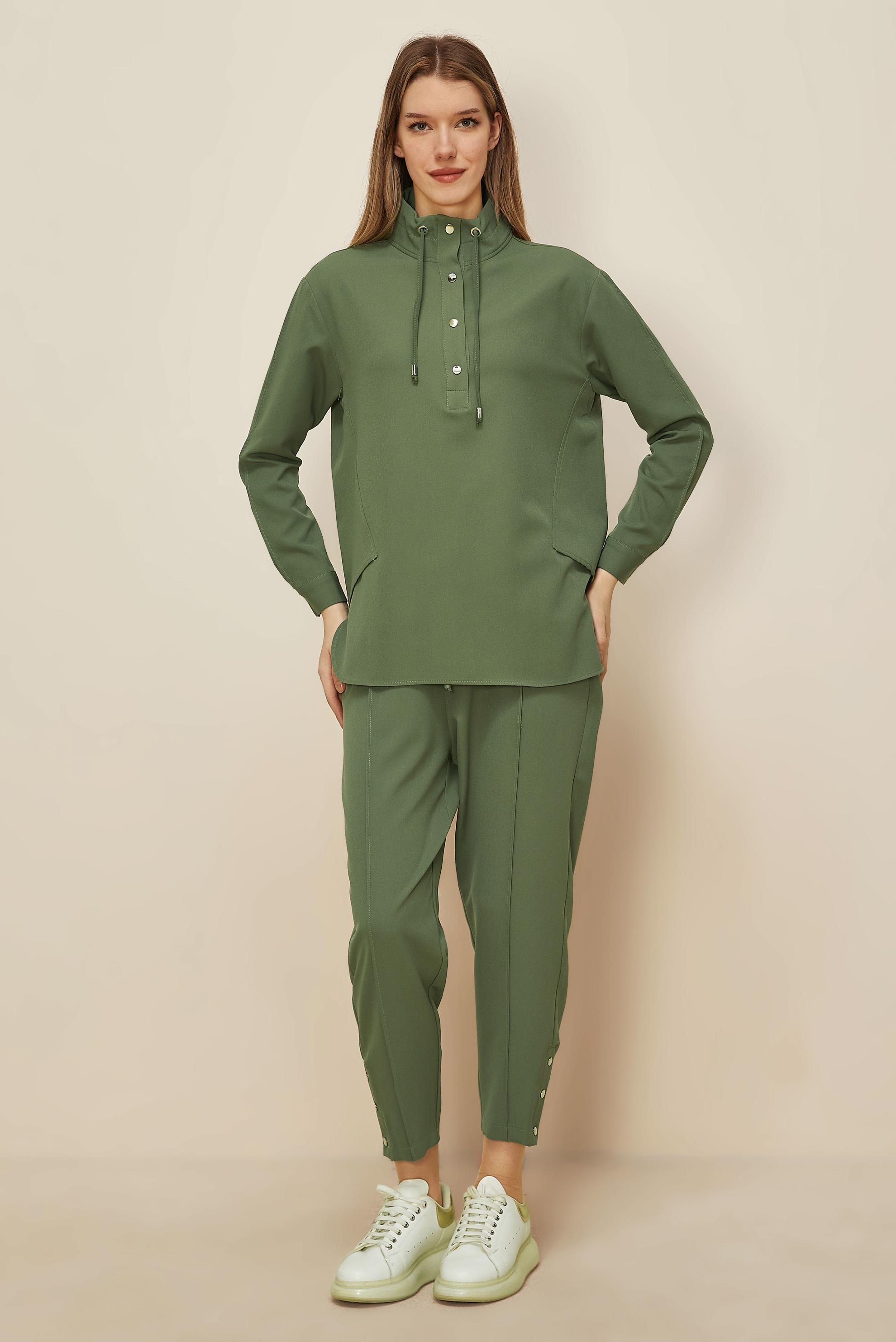 Tesettür giyim YEŞİL PANTOLONLU TAKIM 45972