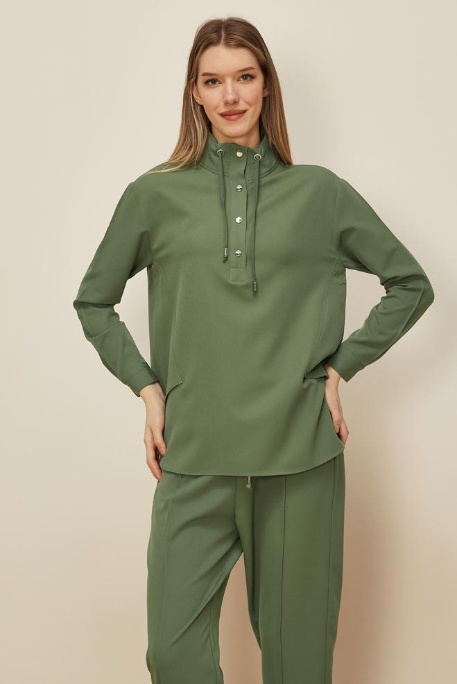 Tesettür giyim YEŞİL PANTOLONLU TAKIM 45972 - ALVİNA