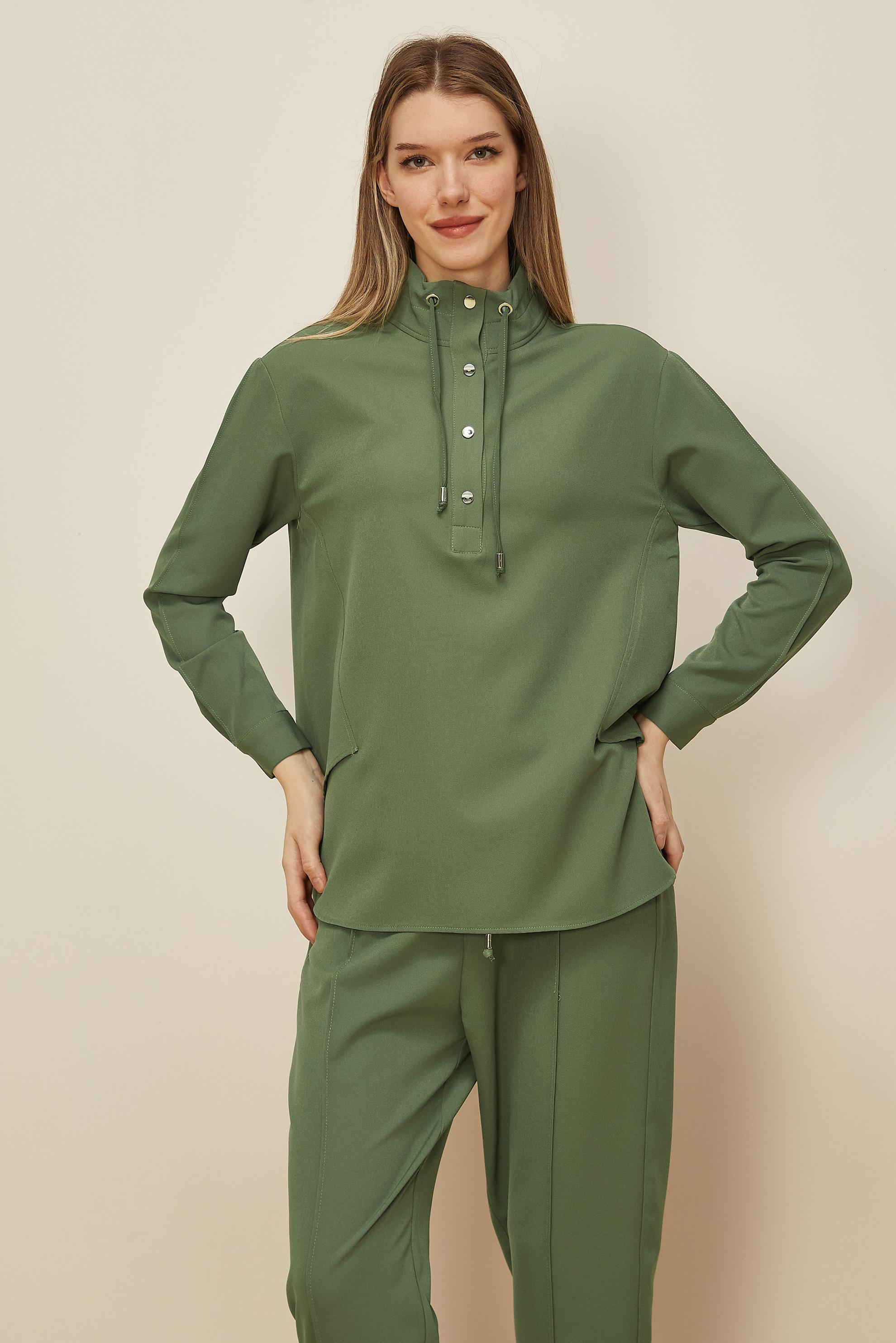 Tesettür giyim YEŞİL PANTOLONLU TAKIM 45972