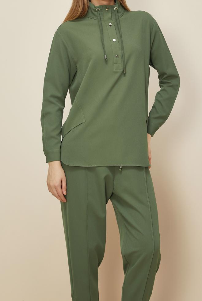 Tesettür giyim YEŞİL PANTOLONLU TAKIM 45972 - ALVİNA