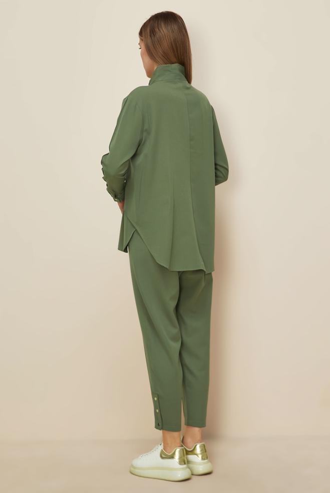 Tesettür giyim YEŞİL PANTOLONLU TAKIM 45972 - ALVİNA