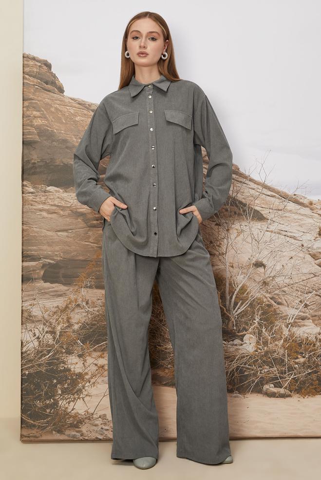 Hijab clothing GREY 45990 8693 2&prime;Lİ PANT.TK. 38-44 TEK42 - ALVİNA