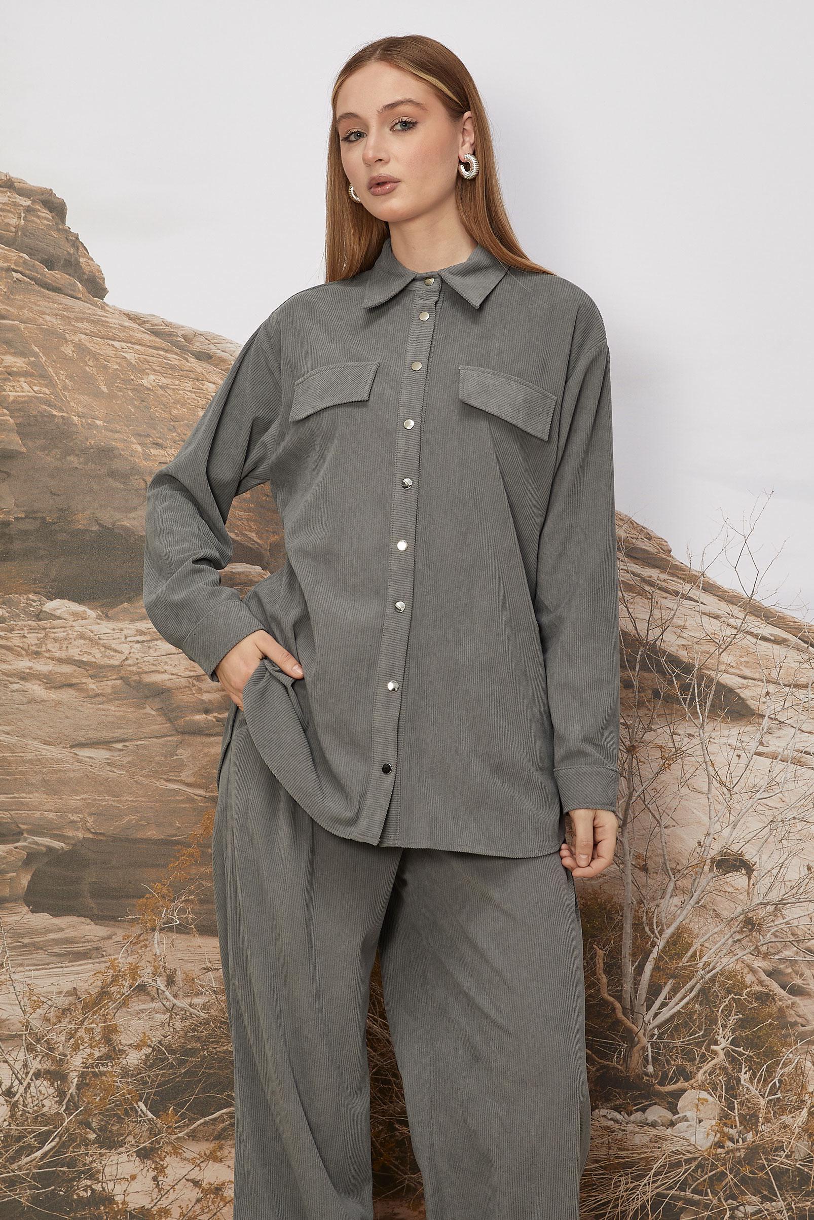 Hijab clothing GREY VELVET PANTSUIT 45990