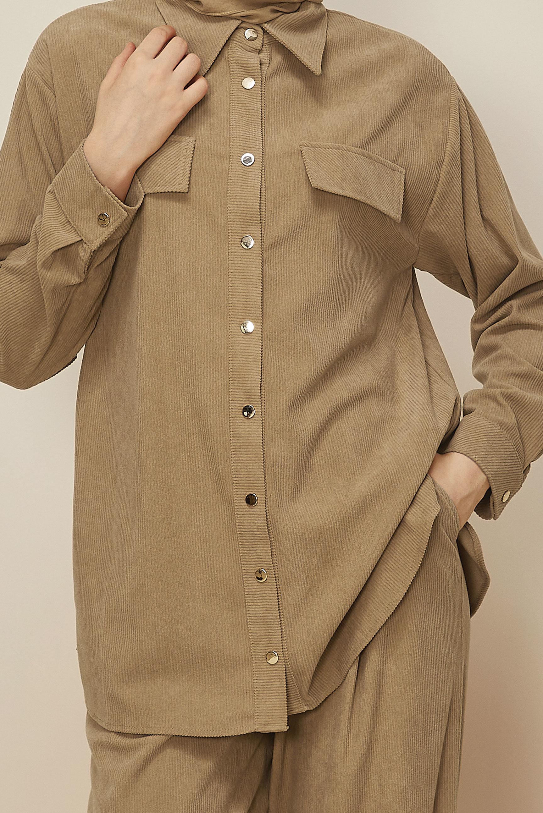 Hijab clothing BROWN VELVET PANTSUIT 45990