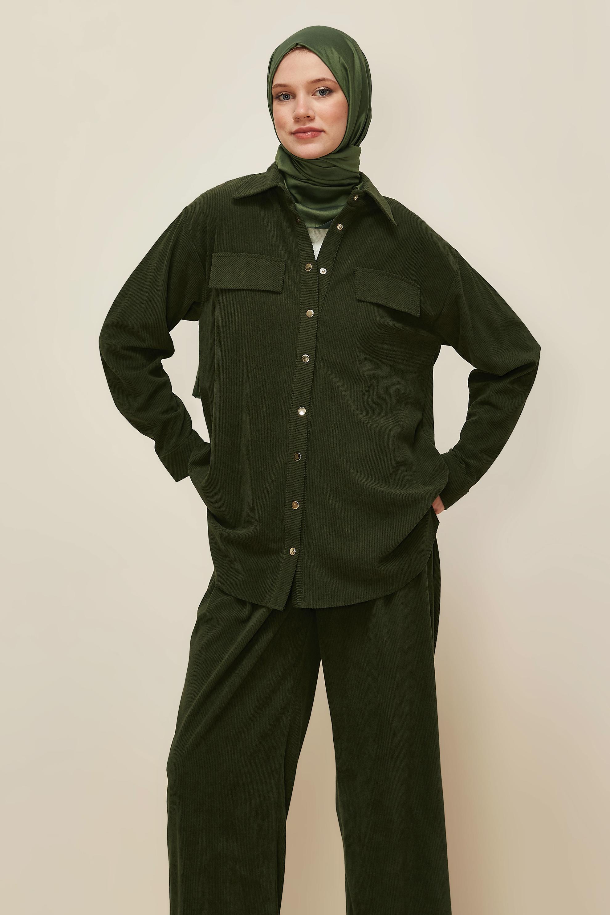 Vêtements hijab KAKI ENSEMBLE PANTALON 45990