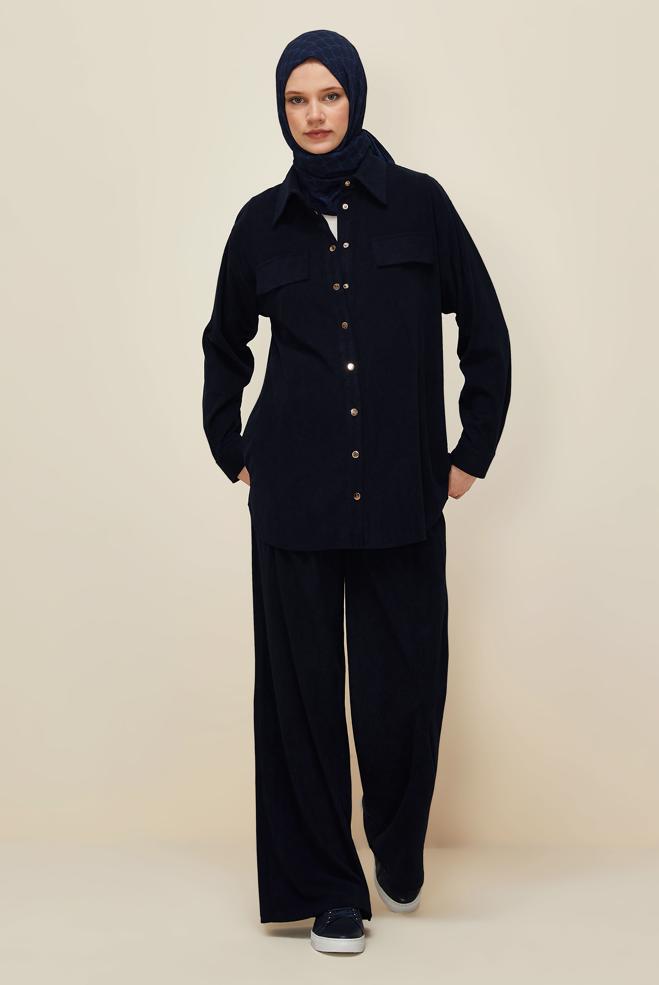 Vêtements hijab BLEU MARINE ENSEMBLE PANTALON 45990 - ALVİNA