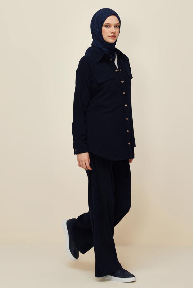 Vêtements hijab BLEU MARINE ENSEMBLE PANTALON 45990 - ALVİNA