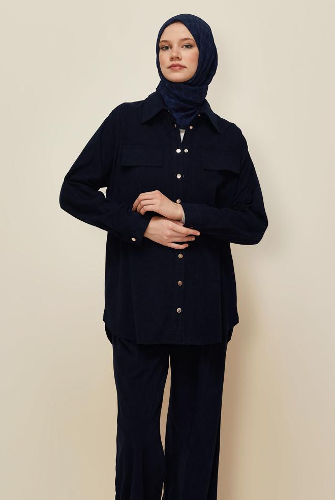 Vêtements hijab BLEU MARINE ENSEMBLE PANTALON 45990 - ALVİNA