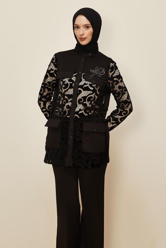 Tesettür giyim SİYAH 46008-1 OYSHO 2&prime;Lİ PANT.TAK. 38-44 TEK40 - ALVİNA