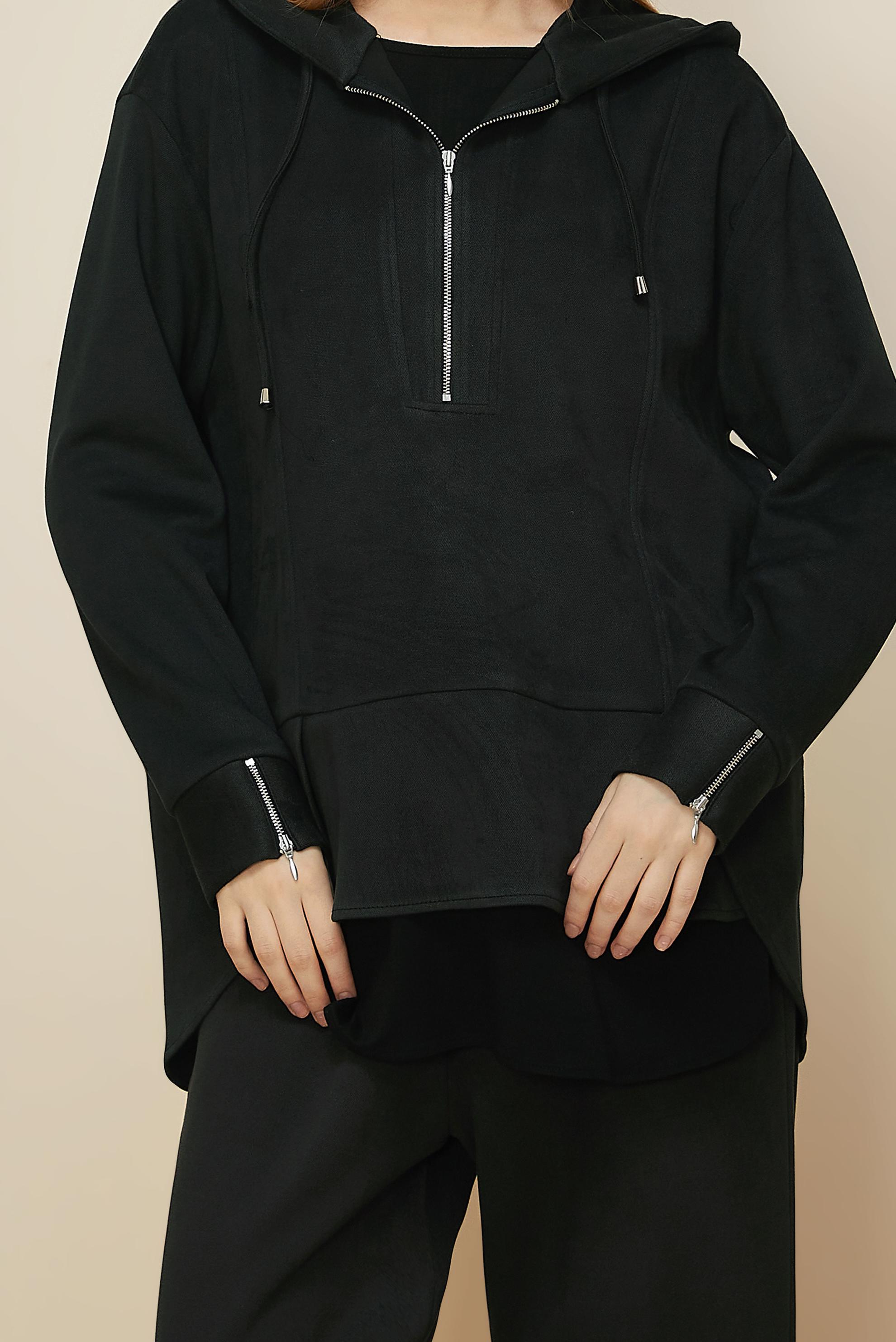 Hijab clothing BLACK SUEDE PANTSUIT 46018