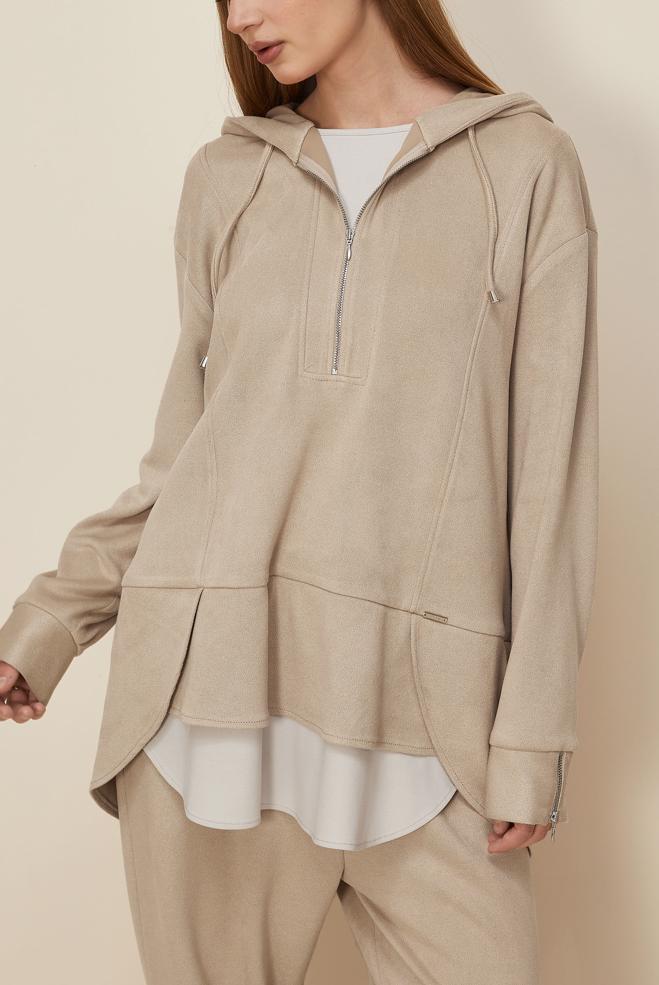 Hijab clothing BEIGE 46018 CUPRA SÜET 2 Lİ PANT.TK.38-44 - ALVİNA