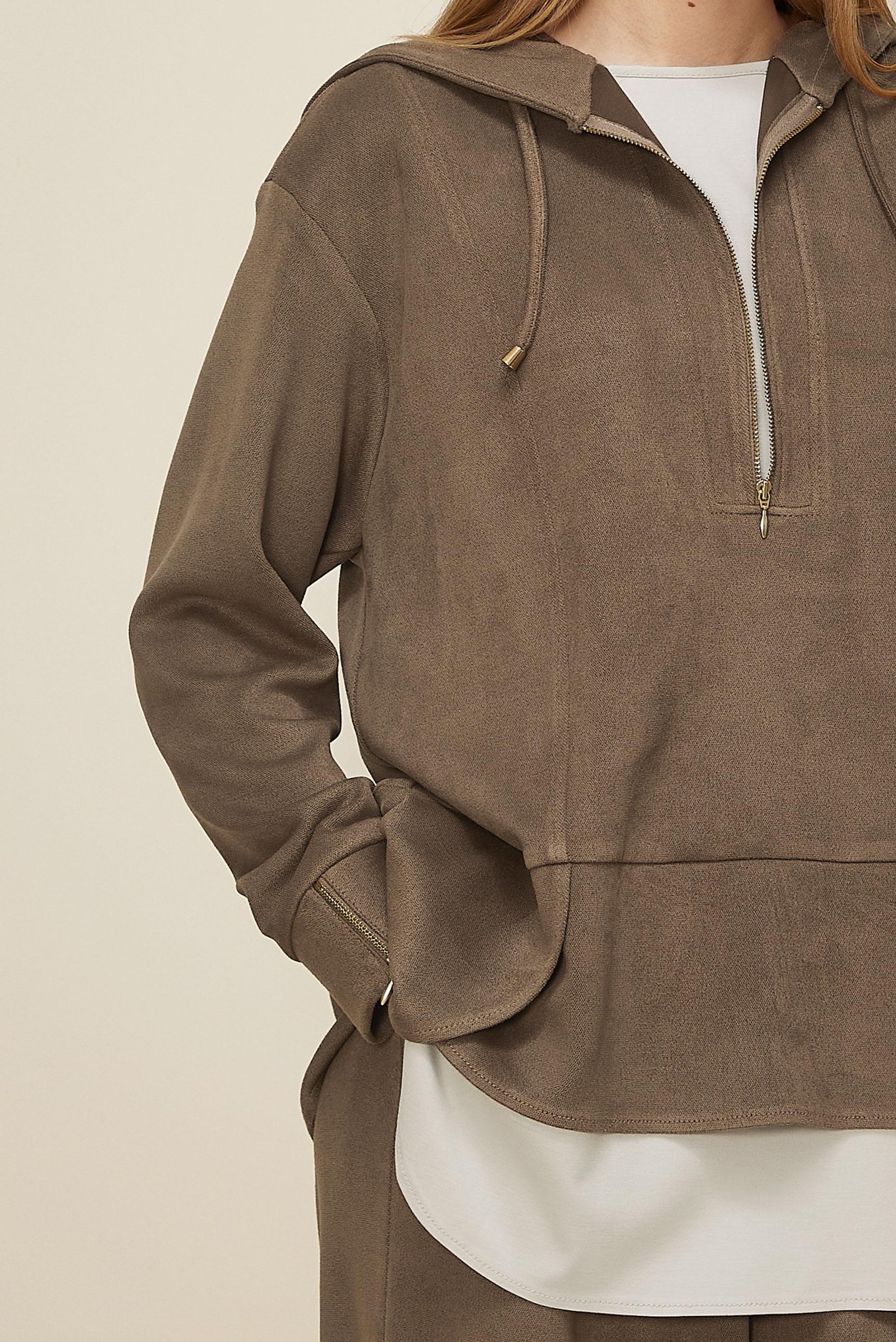 Tesettür giyim VİZON PANTOLONLU SÜET TAKIM 46018