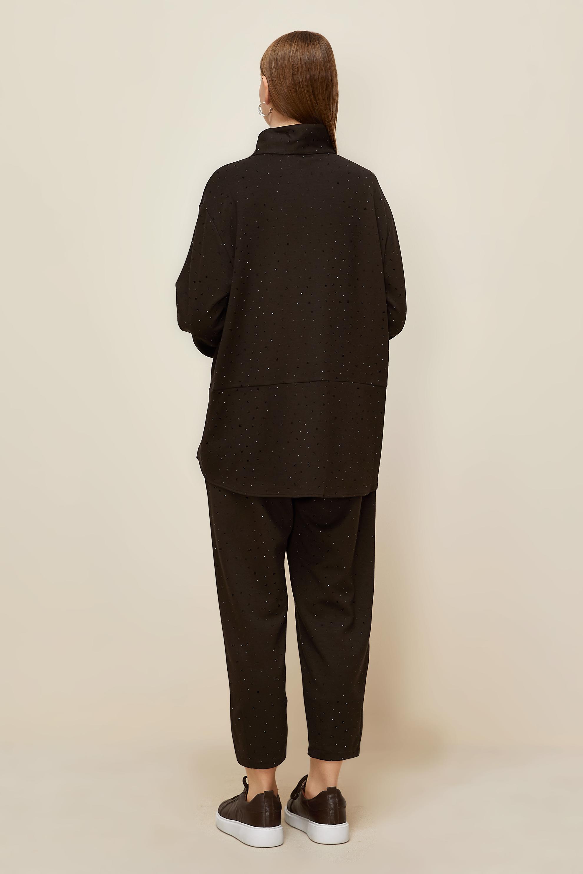 Hijab clothing BROWN GEM EMBROIDERED TRACKSUIT SET 46019