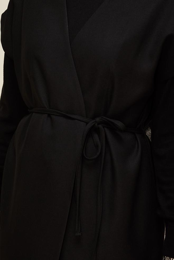 Vêtements hijab NOIR TAILLEUR PANTALON CEINTURÉ 46020 - ALVİNA