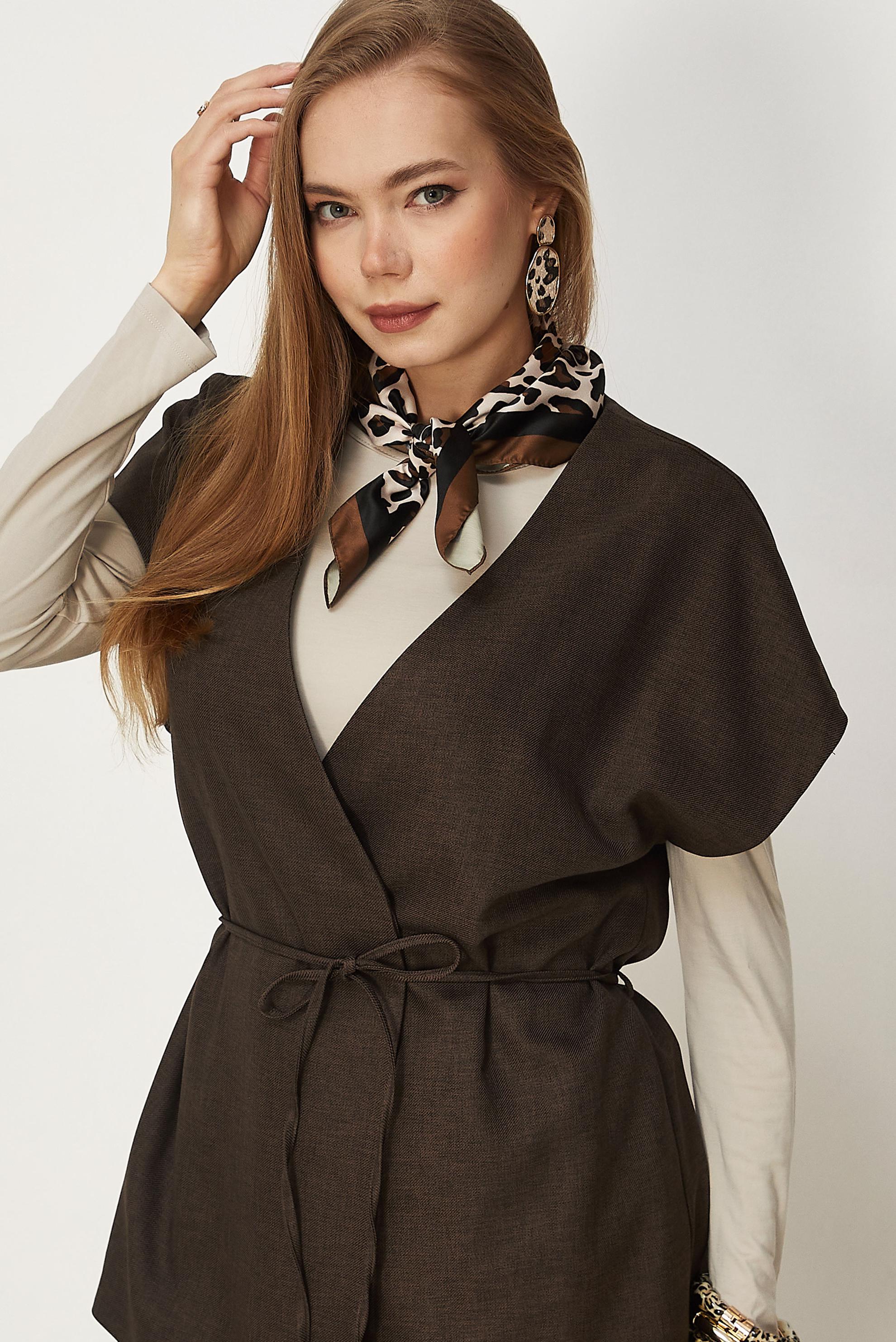 Vêtements hijab BRUN ENSEMBLE PANTALON CEINTURÉ 46020