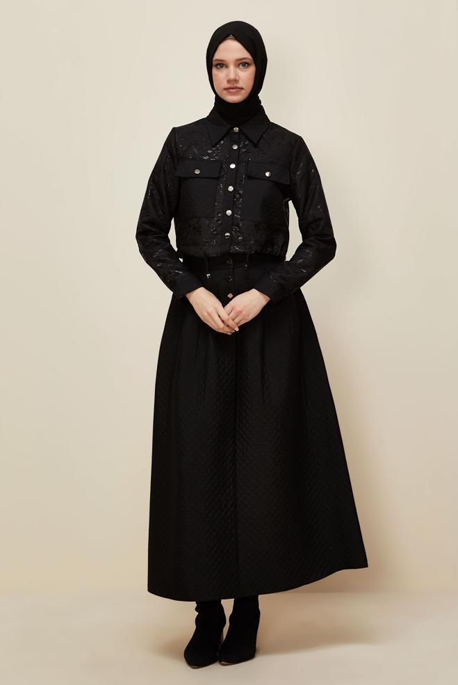 Vêtements hijab NOIR 46037 VARAK 1261 2 Lİ ETEKLİ TK.38-42 TEK 38 - ALVİNA