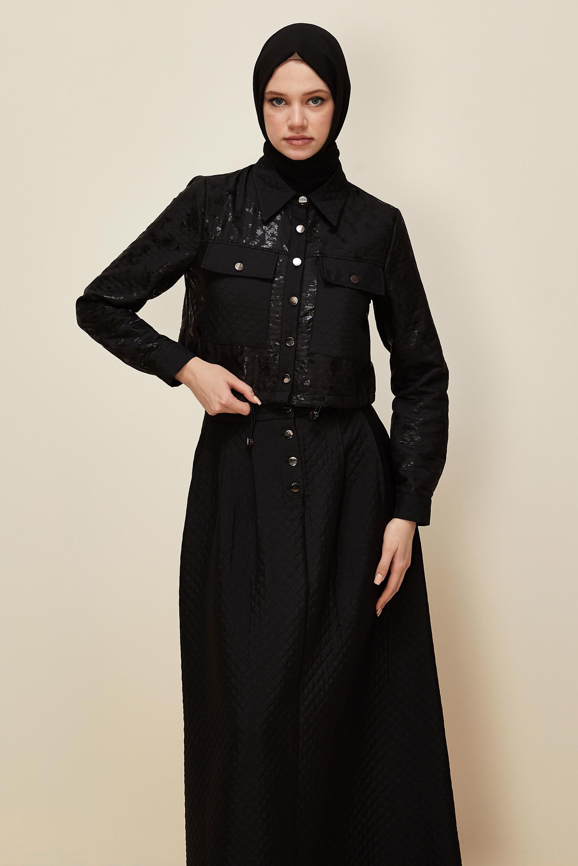 Vêtements hijab NOIR ENSEMBLE JUPE MATELASSÉE 46037