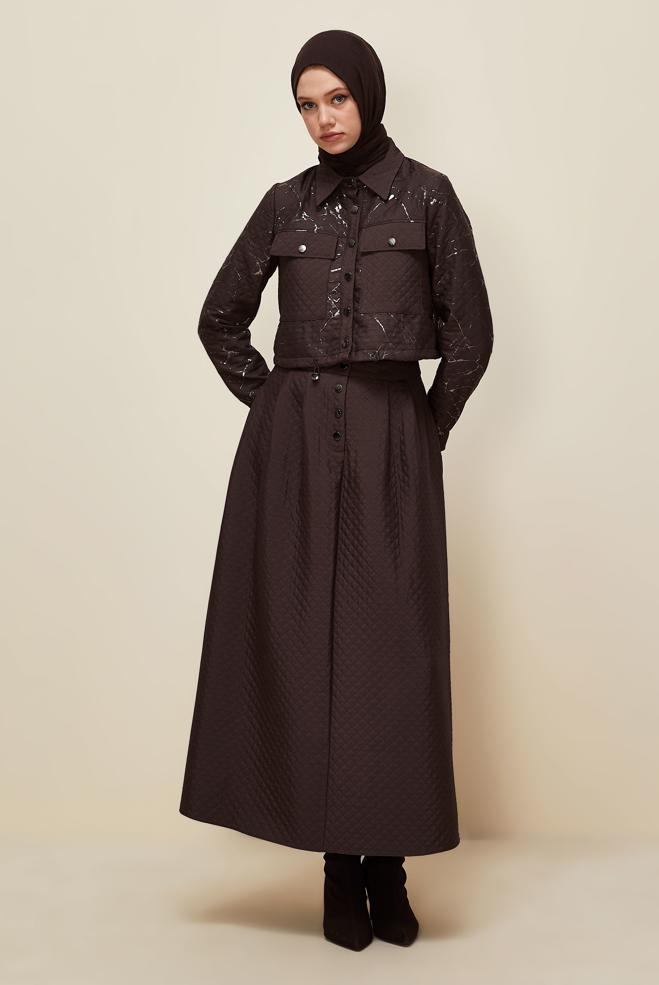 Vêtements hijab BRUN 46037 VARAK 1261 2 Lİ ETEKLİ TK.38-42 TEK 38 - ALVİNA