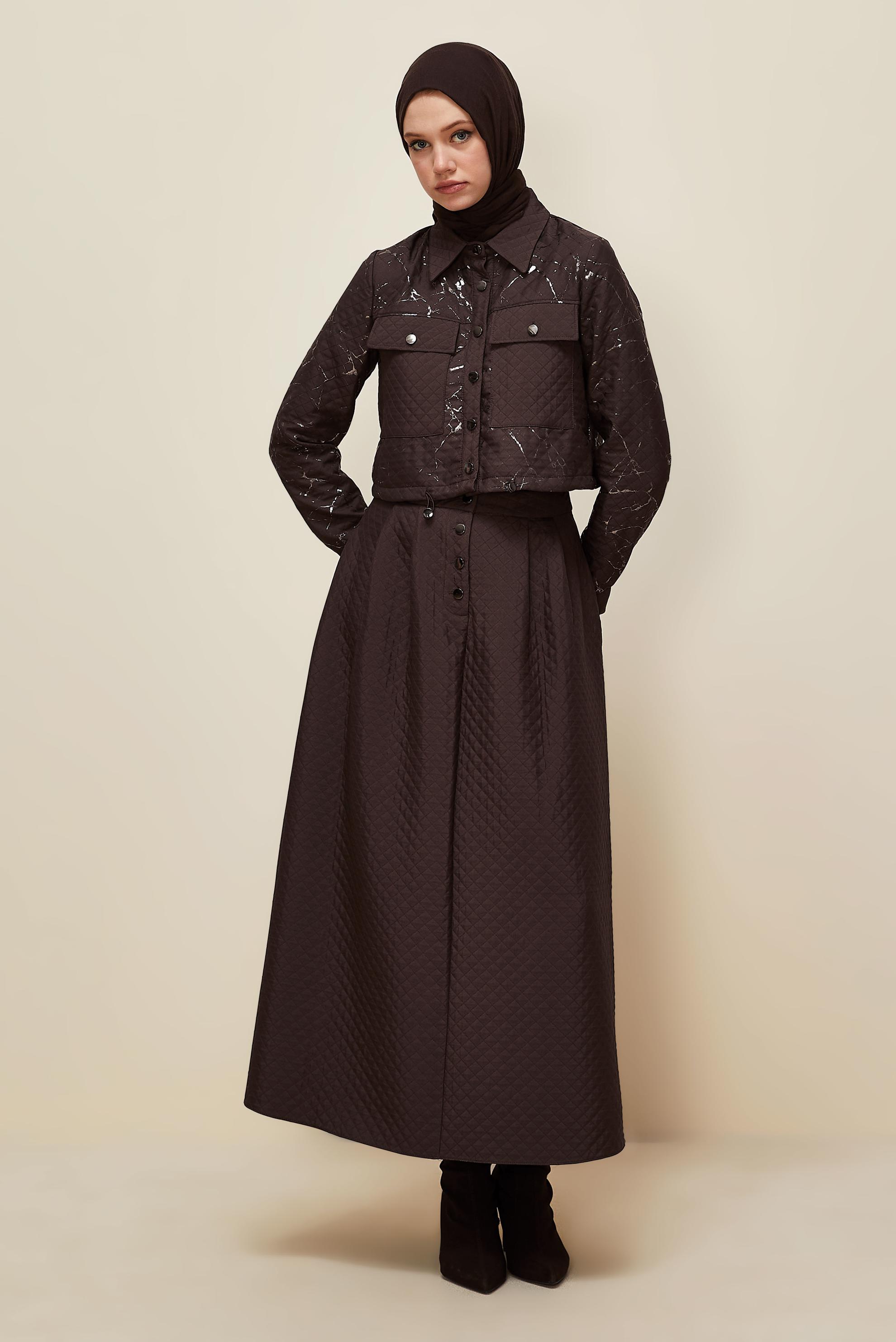 Vêtements hijab BRUN ENSEMBLE JUPE MATELASSÉE 46037