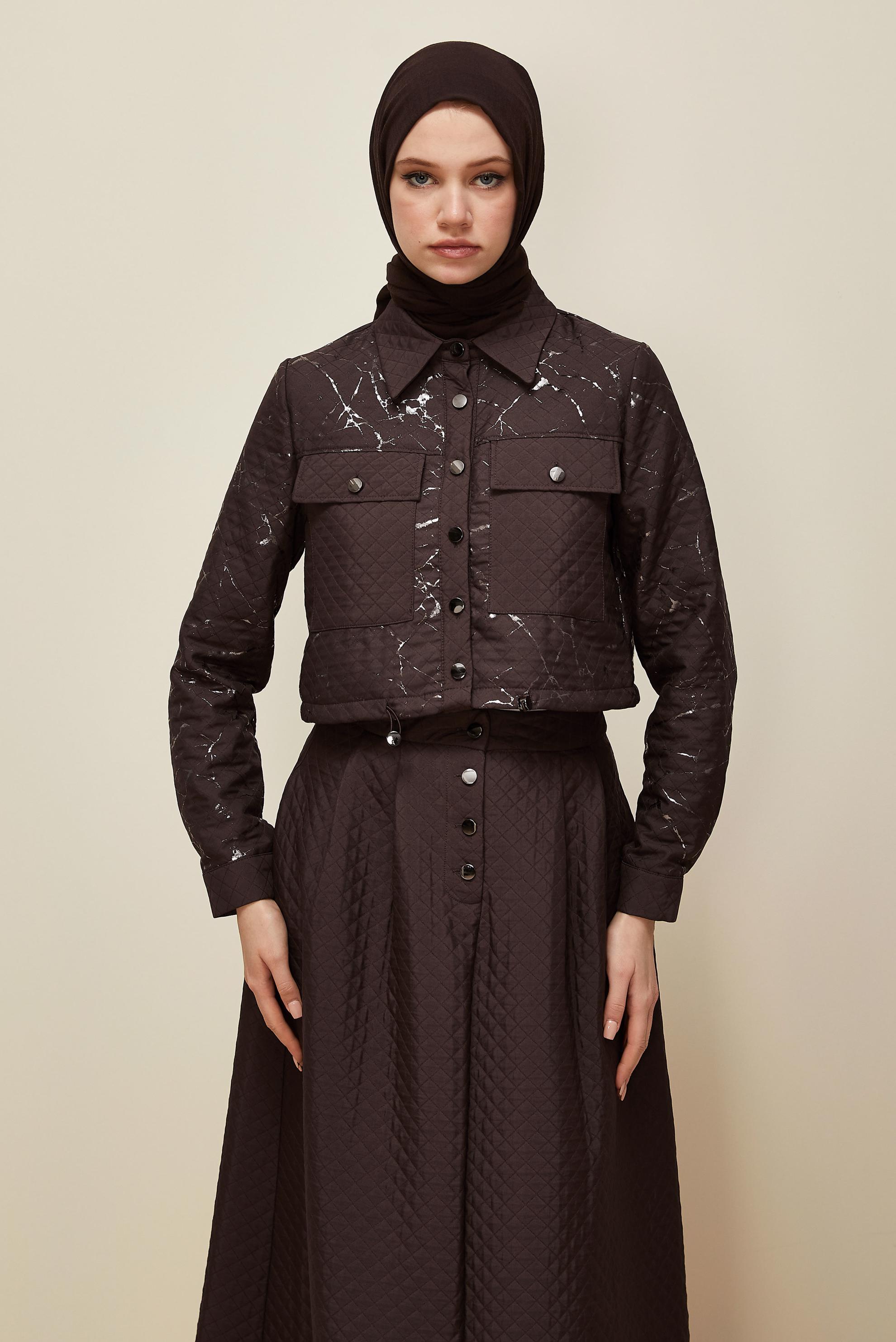Vêtements hijab BRUN ENSEMBLE JUPE MATELASSÉE 46037