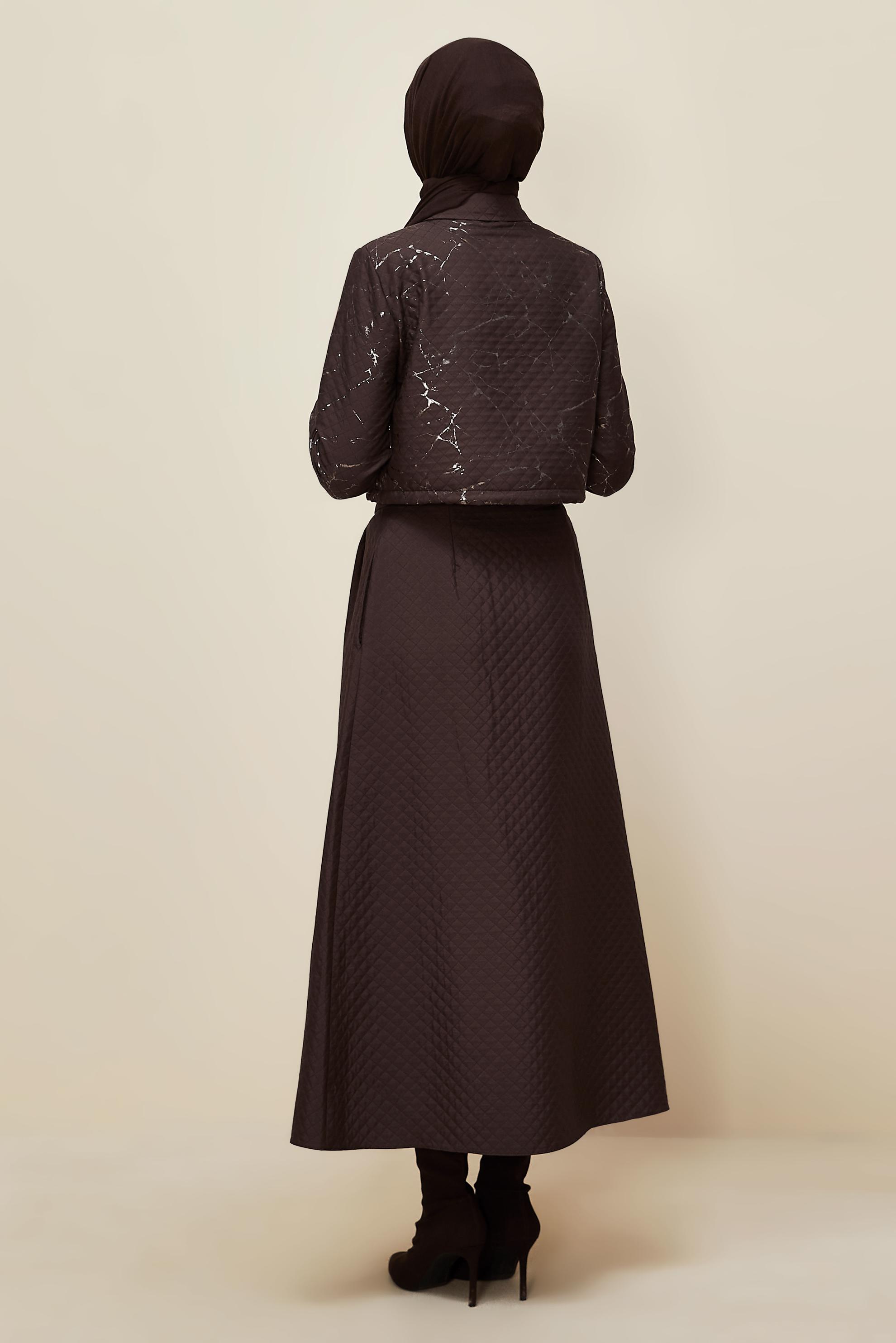 Vêtements hijab BRUN ENSEMBLE JUPE MATELASSÉE 46037