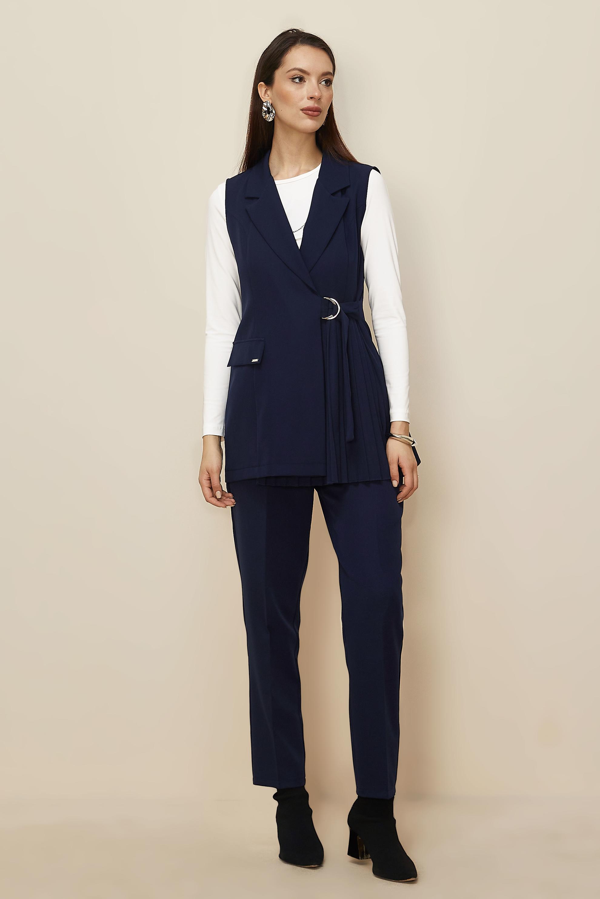 Hijab clothing NAVY BLUE BELTED PANTSUIT 46042