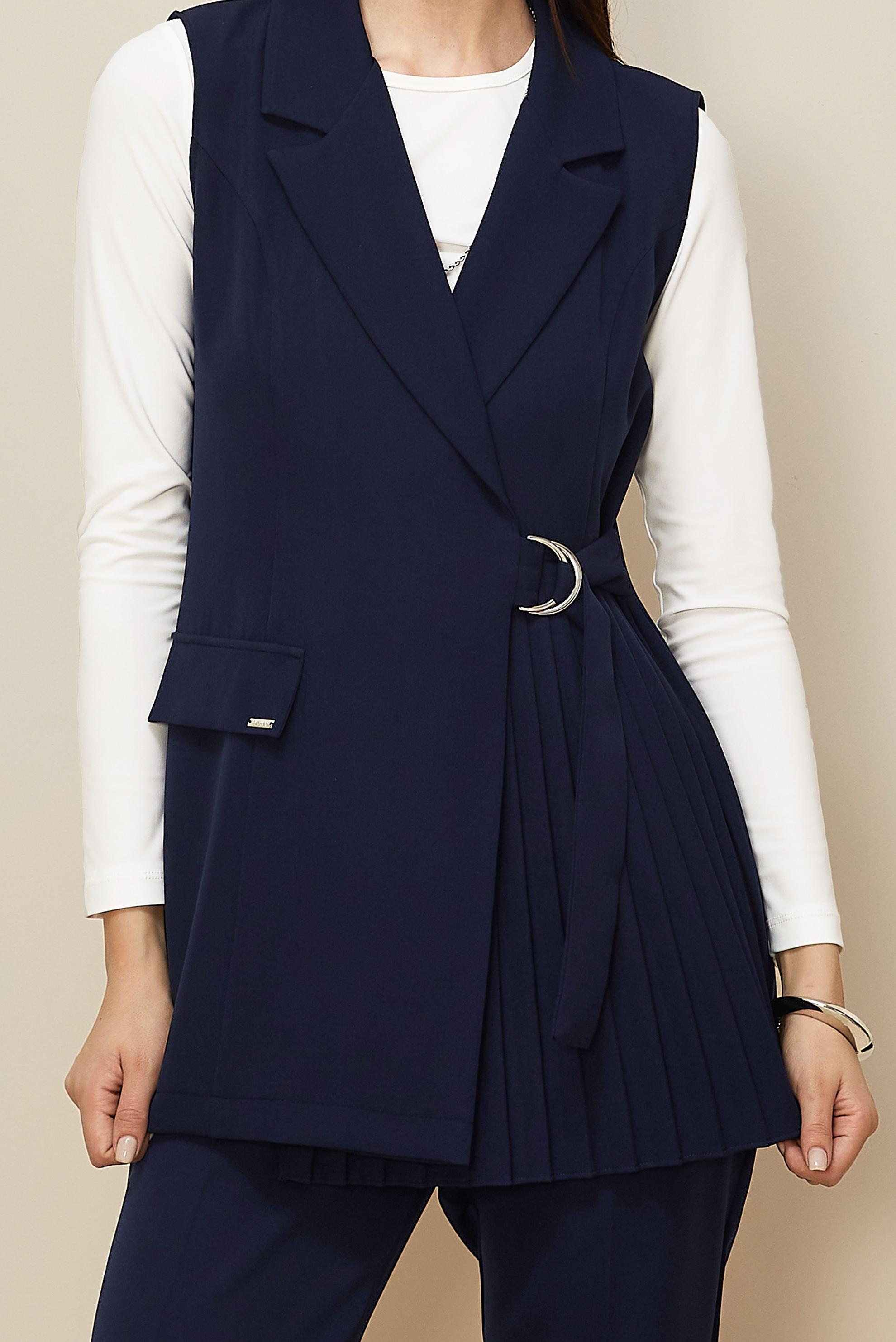 Hijab clothing NAVY BLUE BELTED PANTSUIT 46042