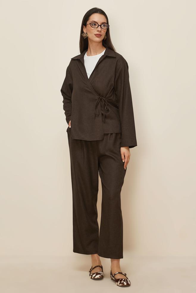 Tesettür giyim KAHVE 46045 17235 2&prime;Lİ PANT.TK. 38-44 - ALVİNA