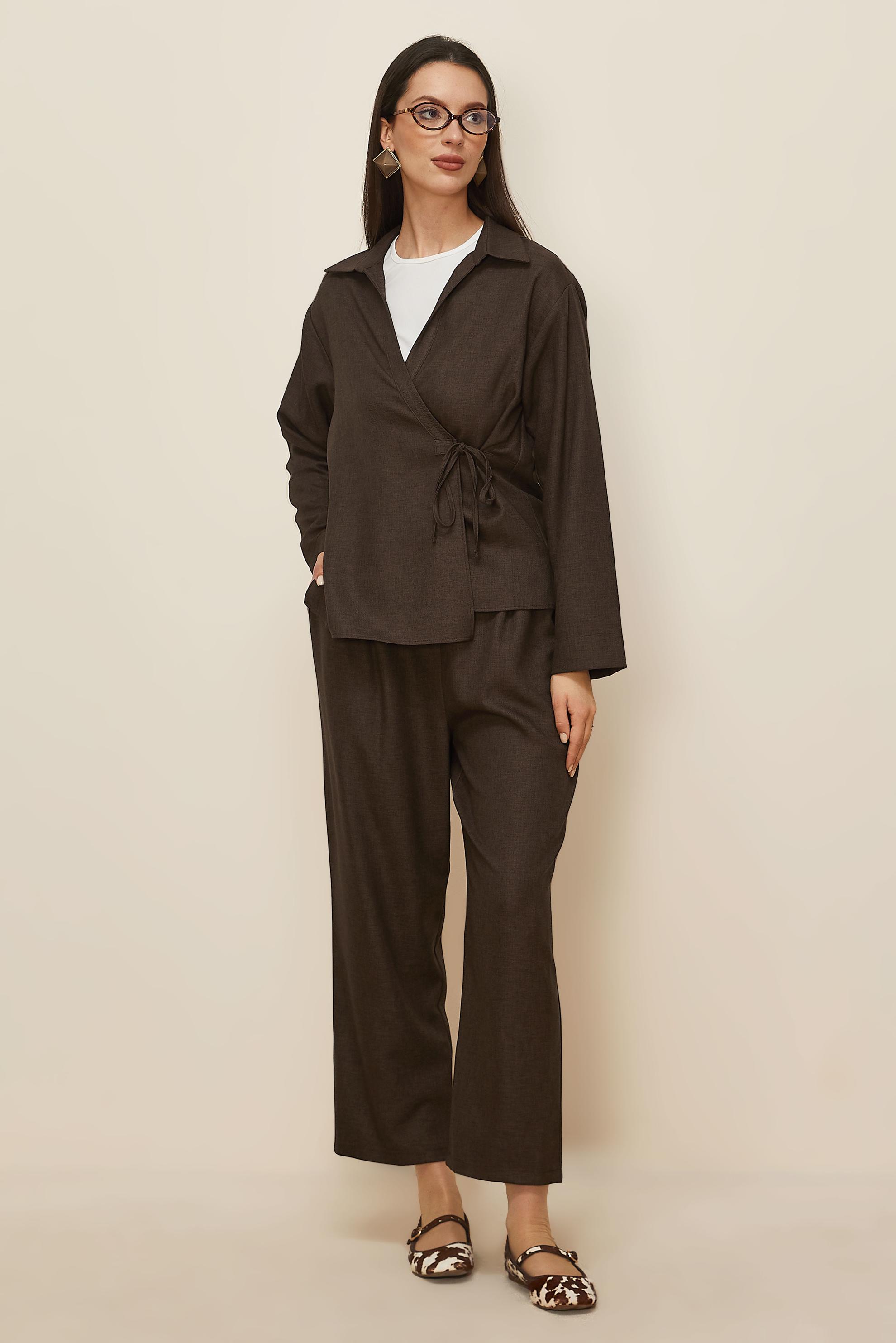 Tesettür giyim KAHVE 46045 17235 2&prime;Lİ PANT.TK. 38-44